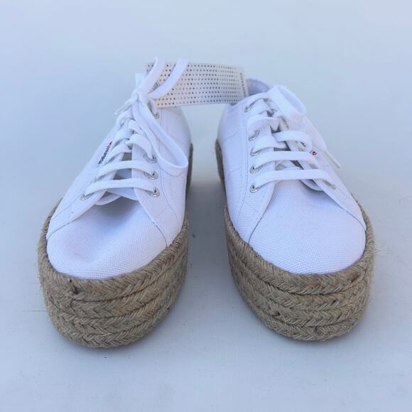Superga 2790 Donna Rope White Platform Espadrilles Sneakers Shoes 9.5 Box - Picture 5 of 11
